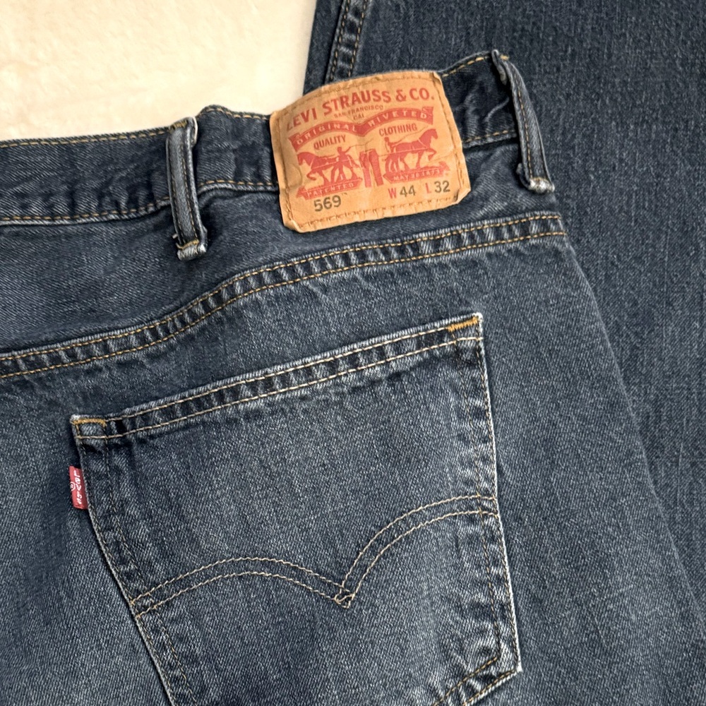 Levi's Men's Straight Jeans - Dark Blue Denim